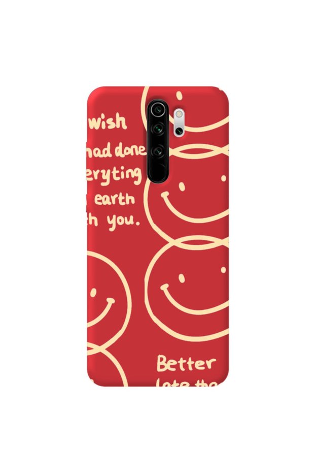 Xiaomi Redmi Note 8 Pro Red Color Better Late Than Velvet Patterned Silicone Phone Case