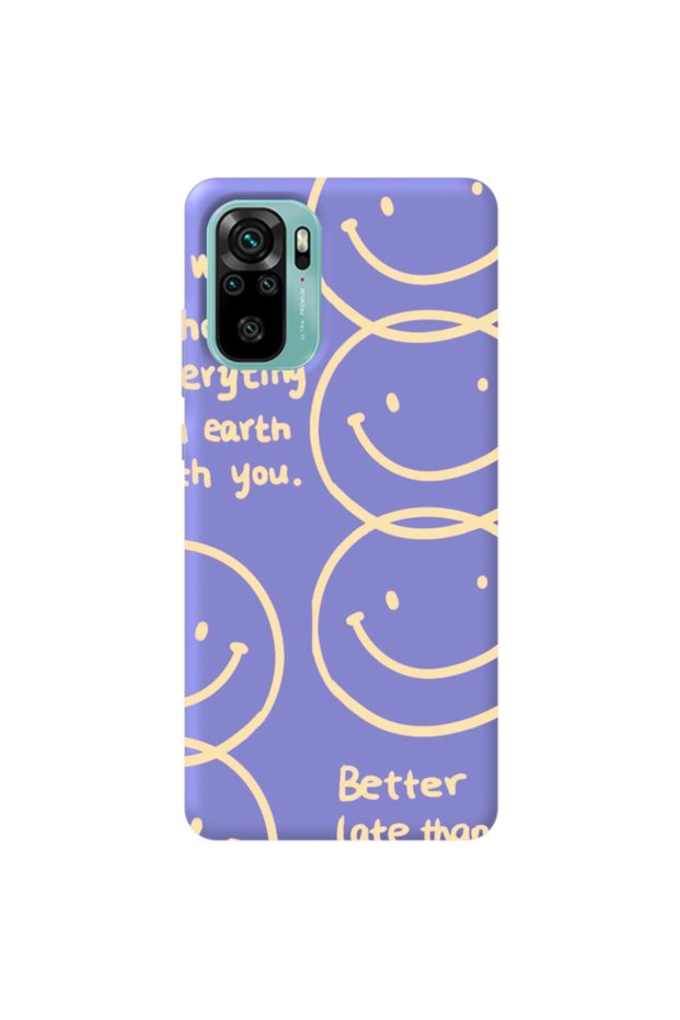 Xiaomi Redmi Note 10S Lilac Color Better Late Than Velvet Patterned Silicone Phone Case