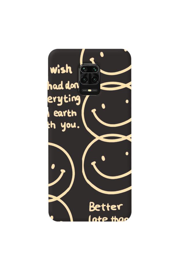 Xiaomi Redmi Note 9 Pro Black Color Better Late Than Velvet Patterned Silicone Phone Case