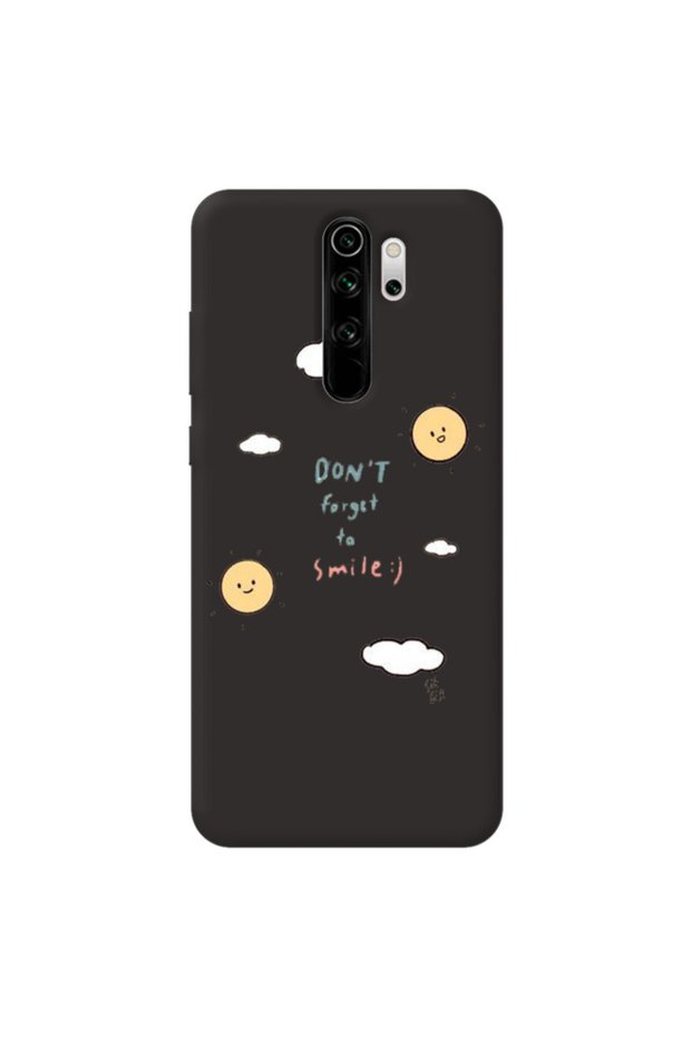 Xiaomi Redmi Note 8 Pro Black Color Don'T Forget to Velvet Patterned Silicone Phone Case