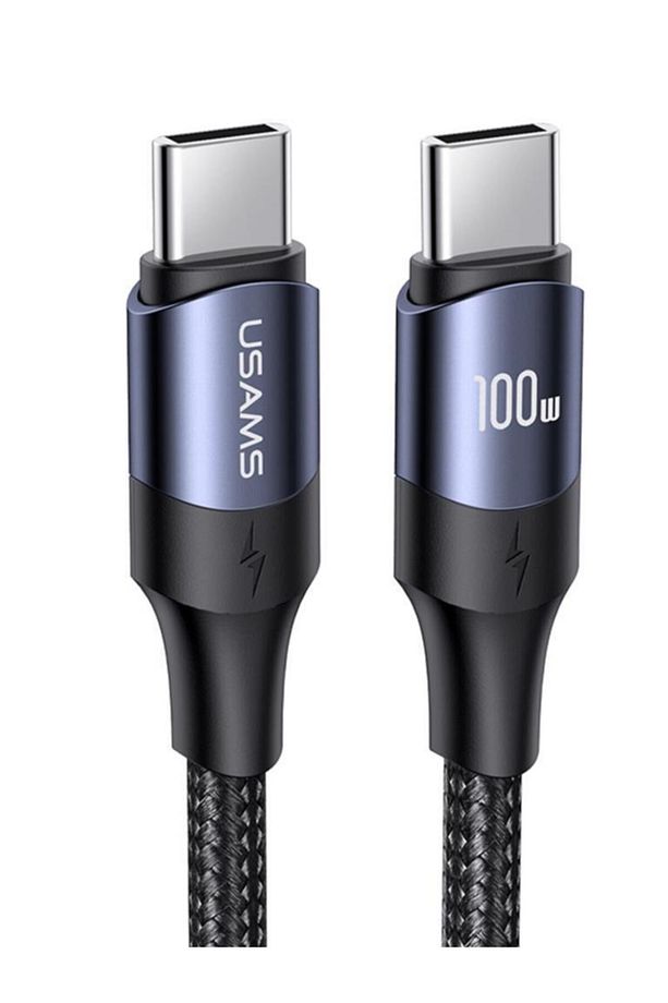 Us-sj524 Örgülü 1.2m Type-c To Type-c 100w Pd Hızlı Şarj Ve Data Kablosu - 1