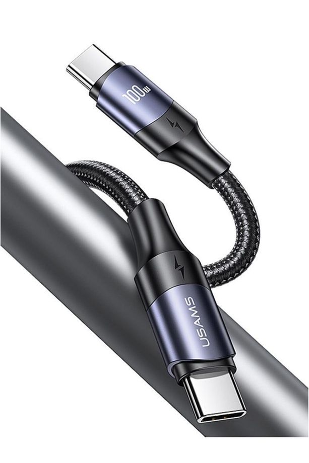 Us-sj524 Örgülü 1.2m Type-c To Type-c 100w Pd Hızlı Şarj Ve Data Kablosu - 2