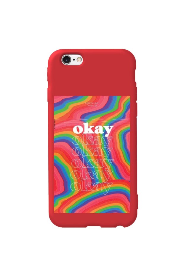 iPhone 6 6S Red Color Arrow Inside Velvet Patterned Silicone Phone Case