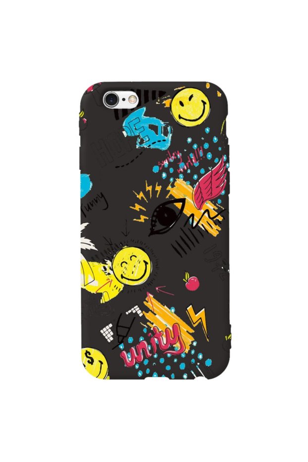 iPhone 6 6S Black Color Hope Velvet Patterned Silicone Phone Case