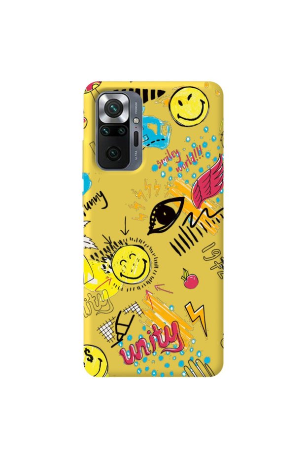 Xiaomi Redmi Note 10 Pro Max Yellow Color Hope Velvet Patterned Silicone Phone Case