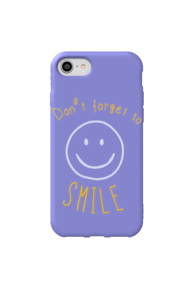 iPhone 7 Lilac Color Smile Velvet Patterned Silicone Phone Case