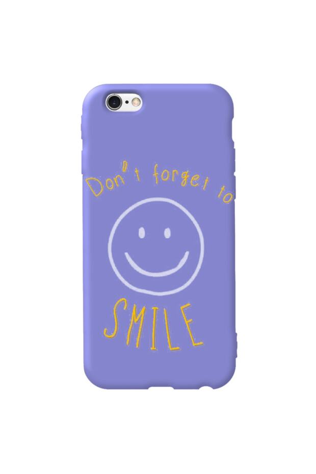 iPhone 6 Plus Lilac Color Smile Velvet Patterned Silicone Phone Case