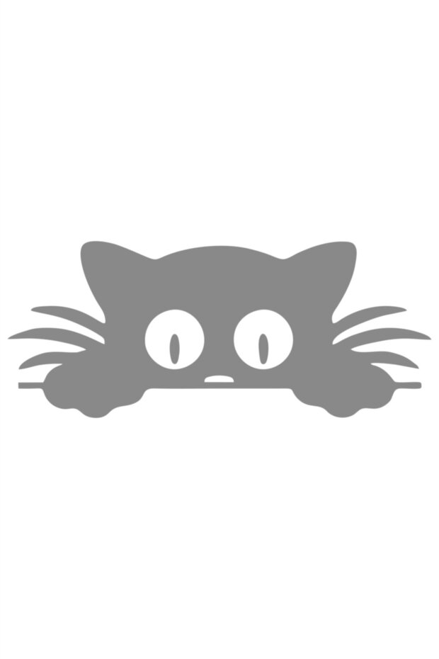 25 X 10 cm Luggage Cat Car Sticker Gray