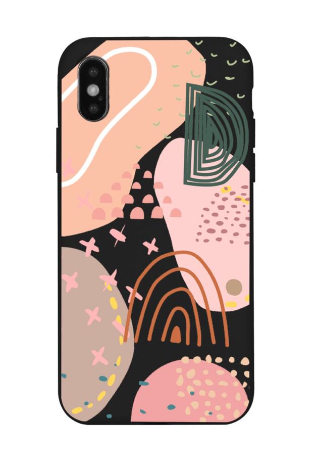 iPhone XS Max Compatible Line Art Design Black Launch Phone Case
