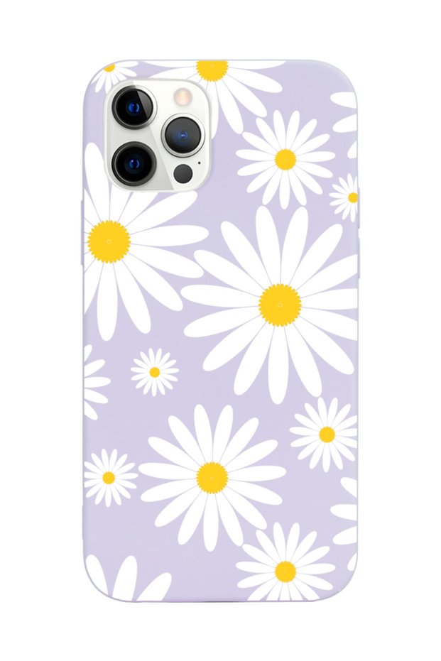 iPhone 13 Pro Compatible Big Daisy Design Lilac Launch Phone Case