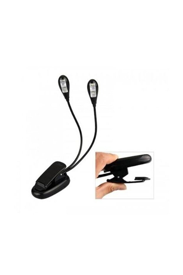 Çift Başlı Kitap Okuma Lambası Mandallı - 4