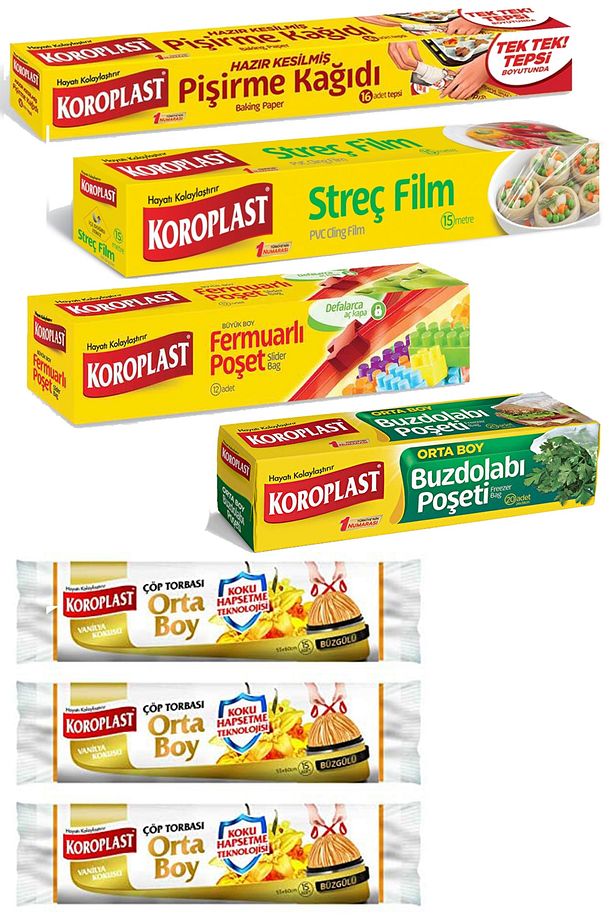 Çılgın Paket Buzdolabı Poşeti+pişirme Kağıdı+streç Film+fermuarlı Poşet+çöp Poşeti X3 - 1