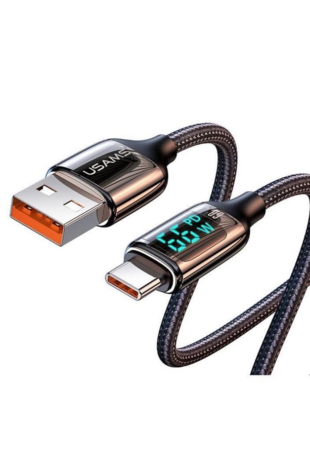 Us-sj544 Dijital Göstergeli,çipli,örgülü,1.2m Pd 66w Usb To Type-c Hızlı Şarj Ve Data Kablosu - 2