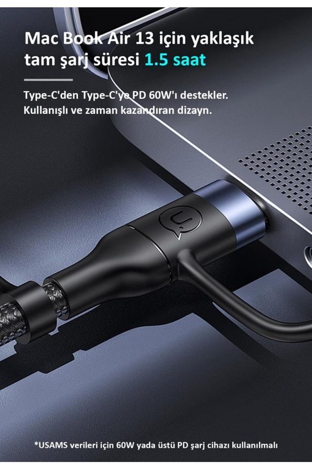 Us-sj547 Usb Type-c To Type-c Lightning Microusb,1.2m 60 Watt 6 In 1 Hızlı Şarj Ve Data Kablosu - 9