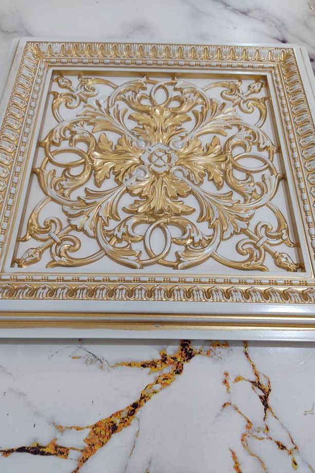 Saray Tavan 60 Cm Bronz Dekoratif Saray Tavan Paneli Asma Tavan Uyumlu - 1