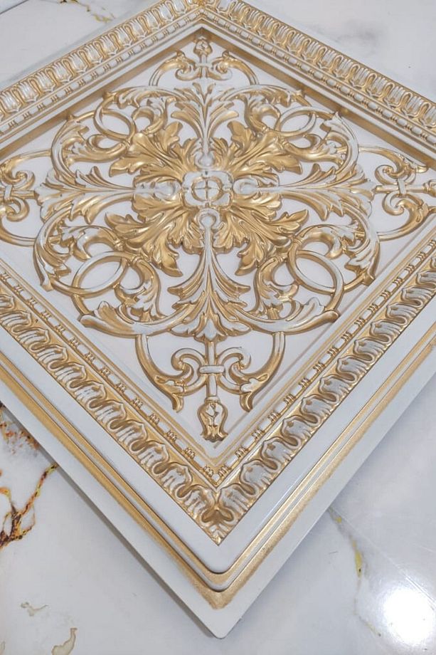 Saray Tavan 60 Cm Bronz Dekoratif Saray Tavan Paneli Asma Tavan Uyumlu - 4