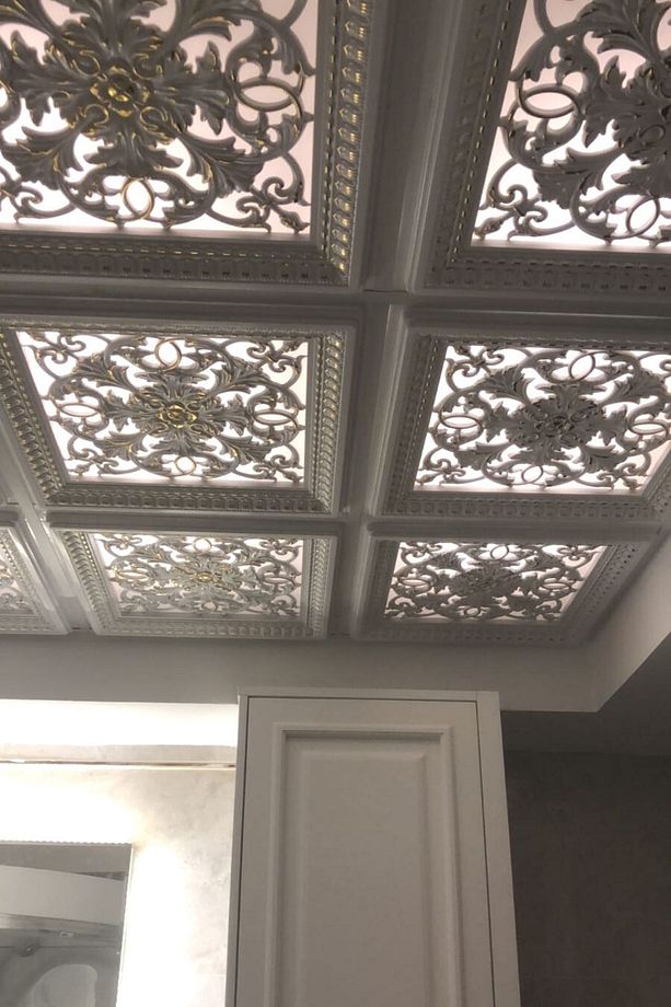Saray Tavan 60 Cm Bronz Dekoratif Saray Tavan Paneli Asma Tavan Uyumlu - 8