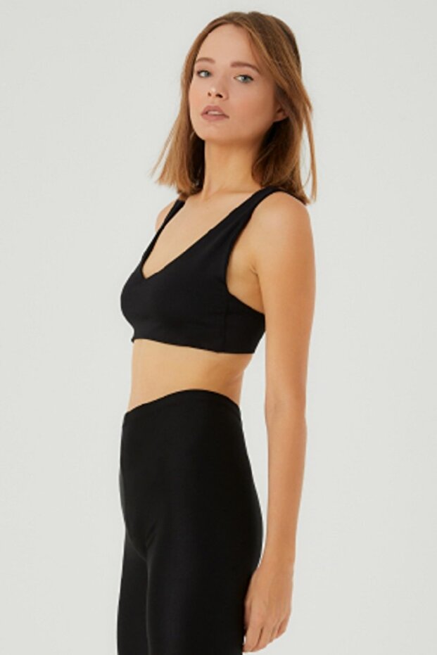 Siyah Mini Crop Top - 4