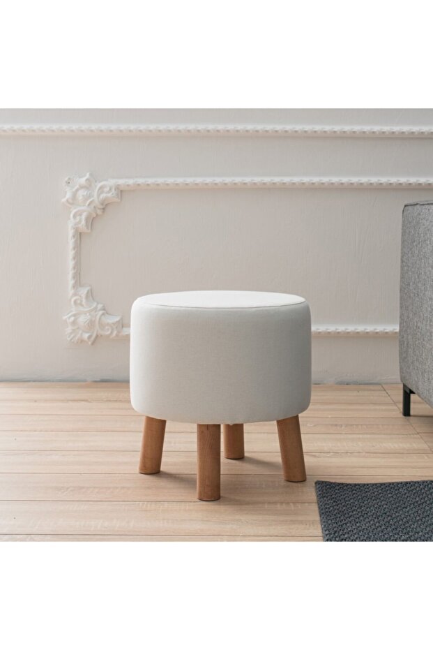 Silindir Puf - Krem - 1