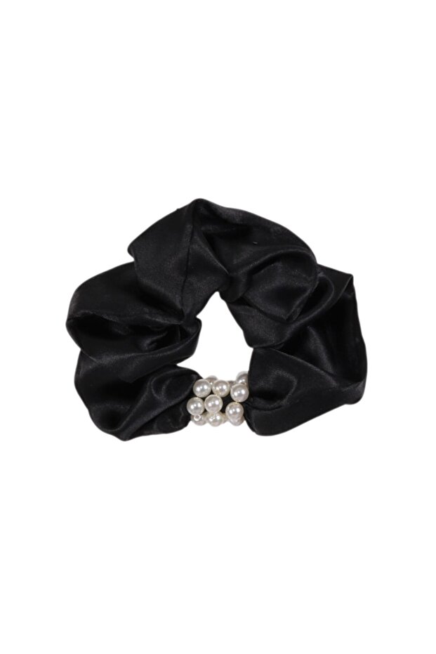 Hahai Women's Pearl Bead Detailed Scrunchie Buckle