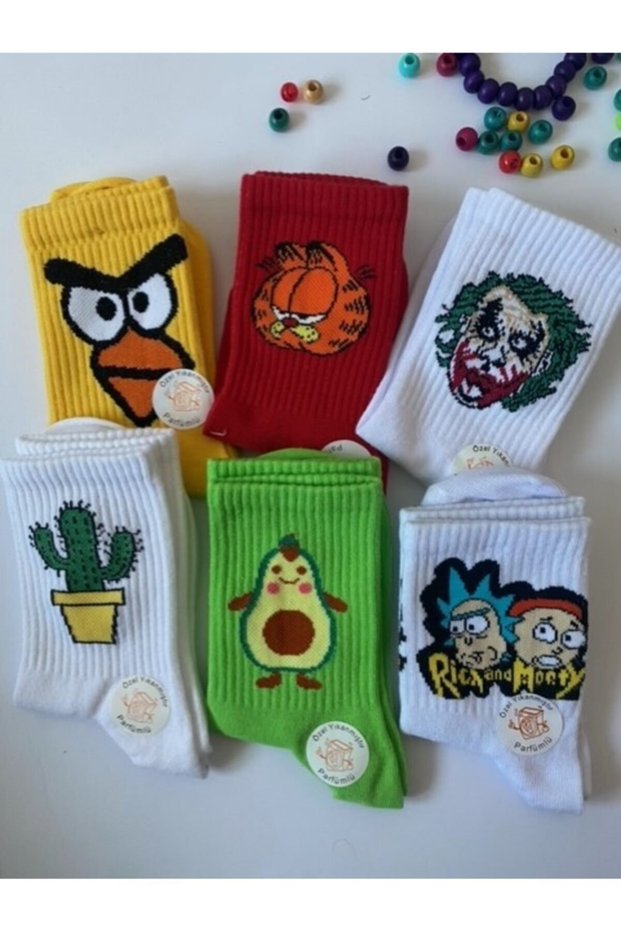 Unisex 6-Piece Colorful Plain College Tennis Socks Gzl0707