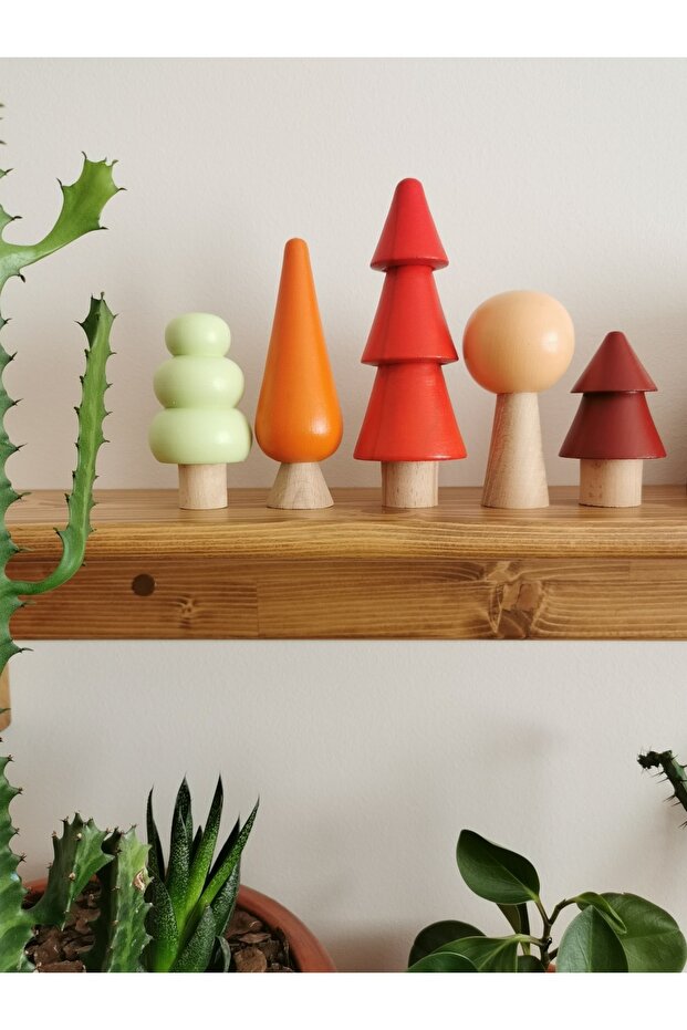 Mesu 5-Piece Waldorf Wooden Tree Play Set Fall-i