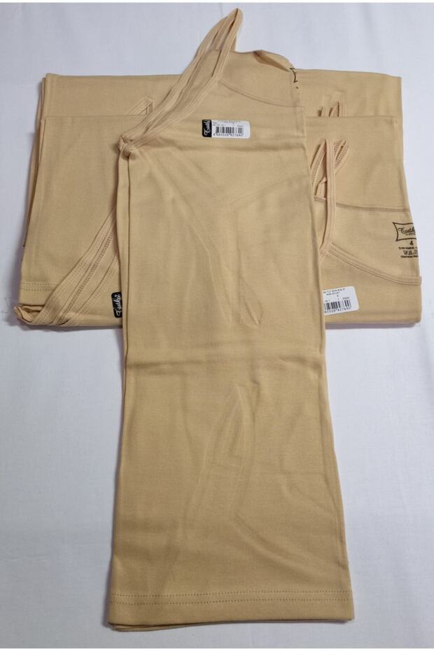 Women's Skin Color Cotton Ribbed Rope Strappy Undershirt 5 Pieces