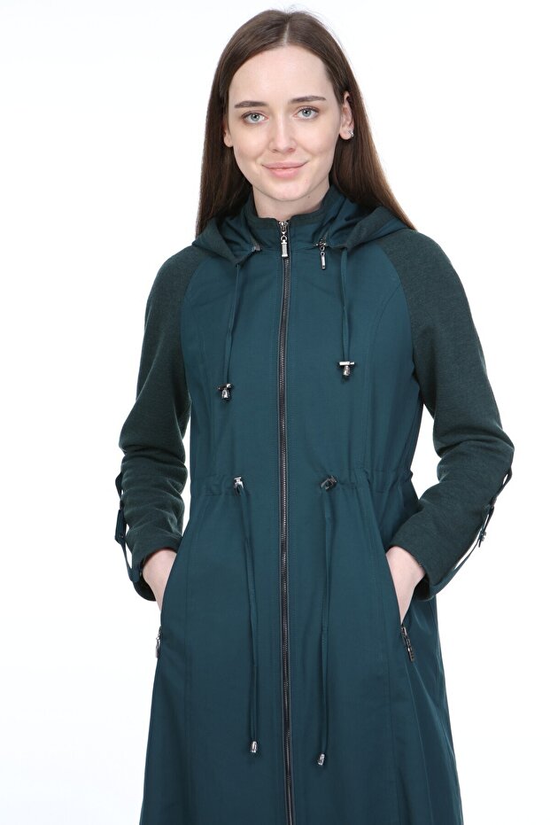 Kadın Yeşil Kapitone Kaban - 2