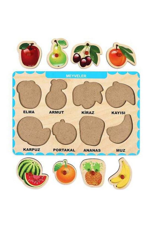 4 Adet Ahşap Tutmalı Eğitici Yapboz Puzzle Seti-8 - 6