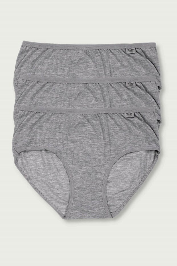 Women's Grey 3-Pack Elastane Bato Panties