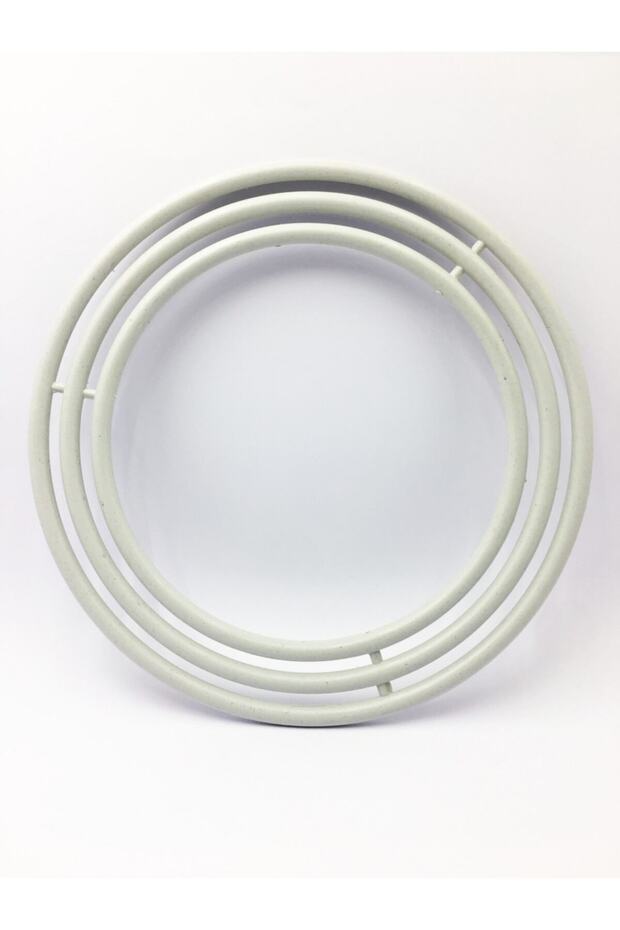 White 3-Piece Plastic Macrame Hoop - 1