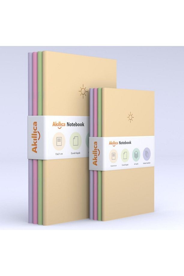 8'li Defter Set Noktalı Soft Pastel Notebook - 1