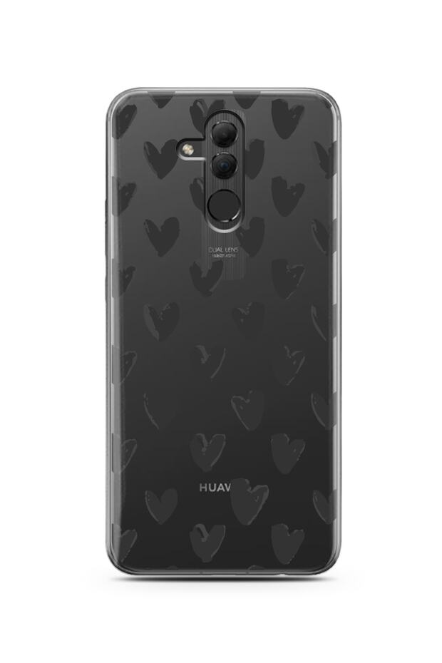 Super Transparent Silicone Phone Case with Heart Design Huawei Mate 20 Lite
