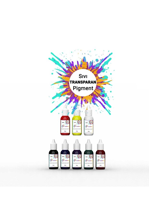 Epoksi Renklendirici Sıvı Transparan Pigment Seti 8x20 Cc - 1