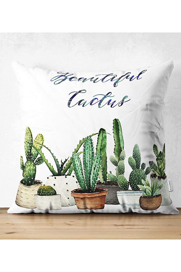 غطاء وسادة من جلد الغزال مطبوع رقميًا على الوجهين من Beatiful Cactus