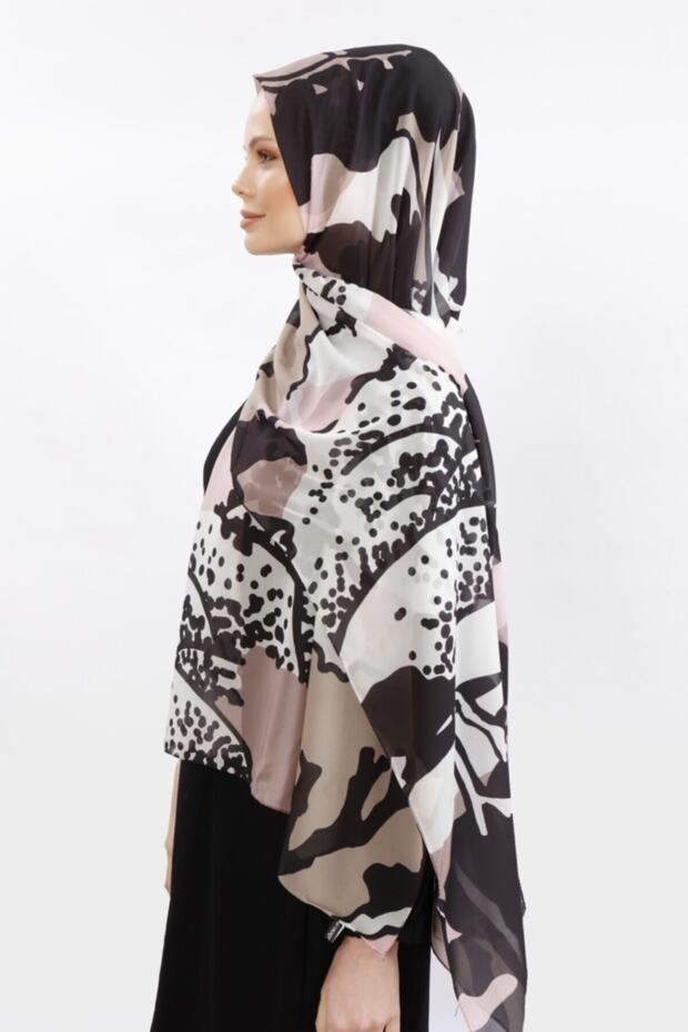 Tablo Desen Şal Pudra - 1