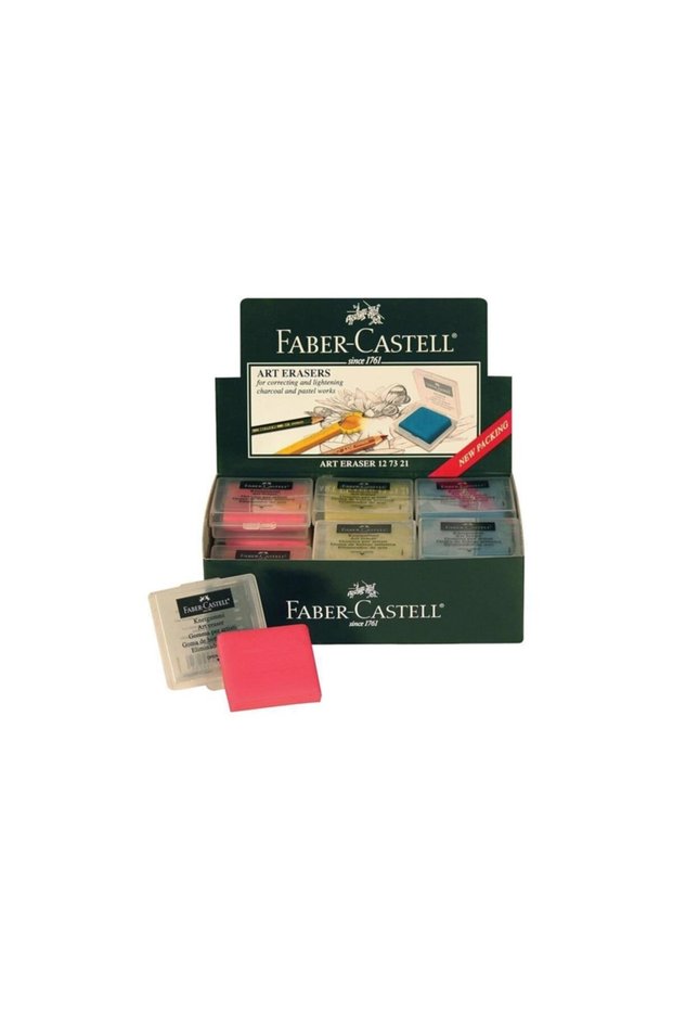 Plastic Boxed Colored Dough Eraser 3 Pieces - 3 Colors (blue-pink-yellow)