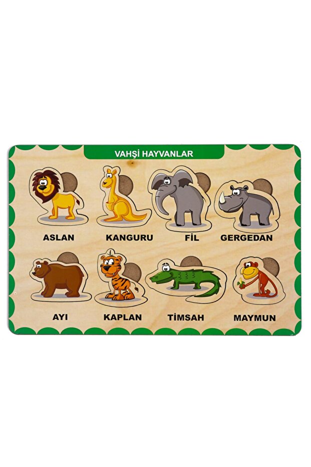 4 Adet Ahşap Bul Tak Eğitici Yapboz Puzzle Seti 6 - 6