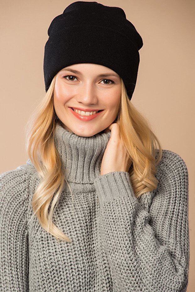 Unisex Siyah Bere Basic - 1