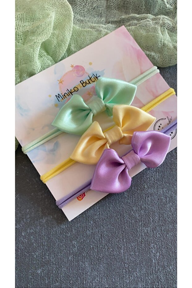 3-Piece Satin Bow Hair Band