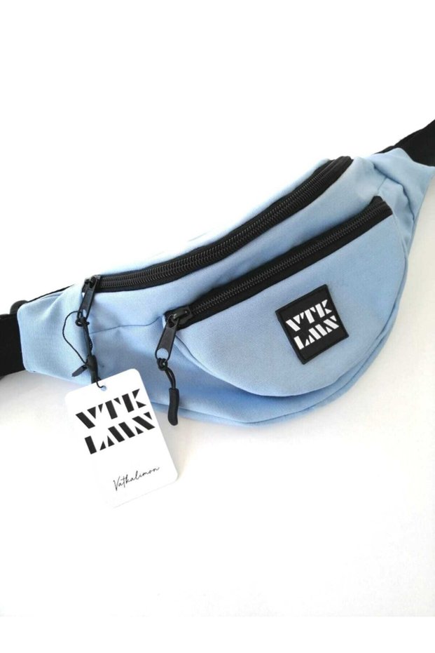 Unisex Blue Colored Shoulder and Waist Bag