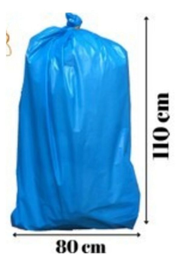 10 Adet Mavi Plastik Klipsli 80x110 Ultra Kalın Ev Taşıma Taşınma Poşeti 10 mt Halı Poşeti Hediyeli - 3