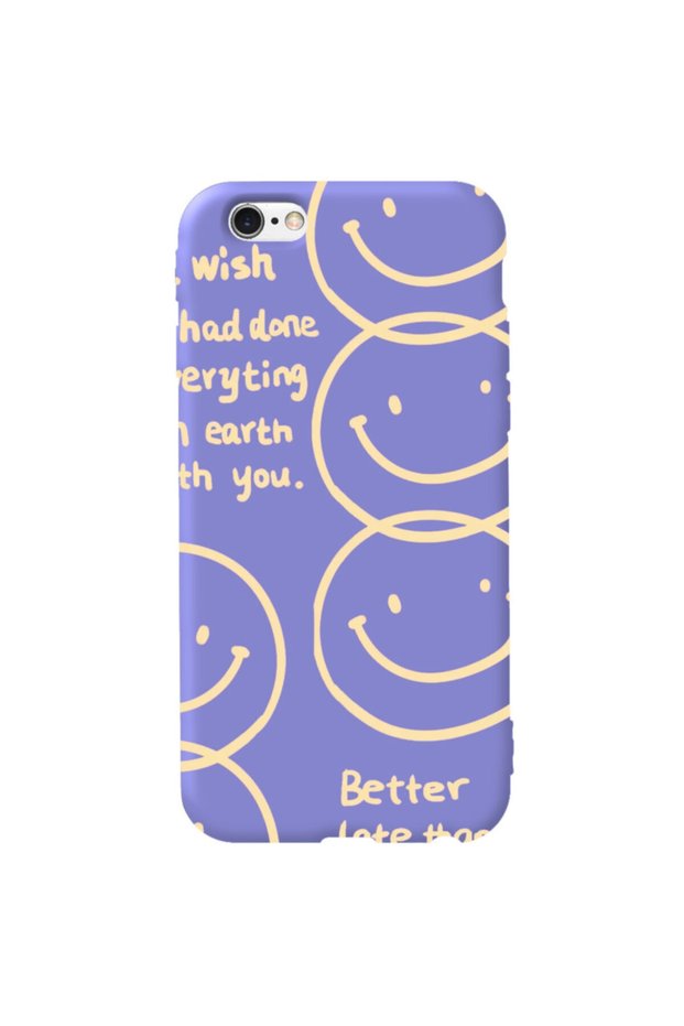 iPhone 6 Plus Lilac Color Better Late Than Velvet Patterned Silicone Phone Case
