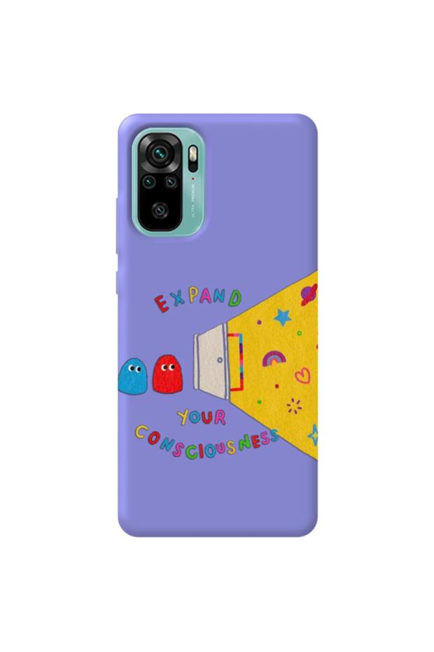 Xiaomi Redmi Note 10S Lilac Color Expand Velvet Patterned Silicone Phone Case