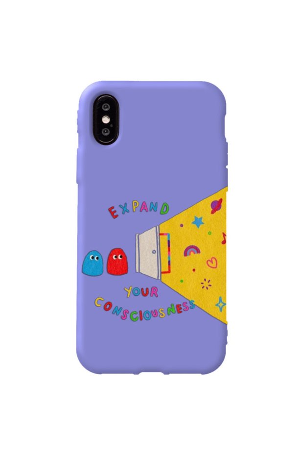 iPhone XS Lilac Color Expand Velvet Patterned Silicone Phone Case