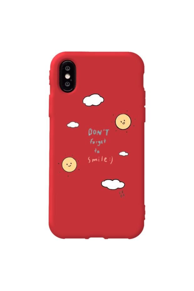 iPhone X Red Color Don'T Forget to Velvet Patterned Silicone Phone Case