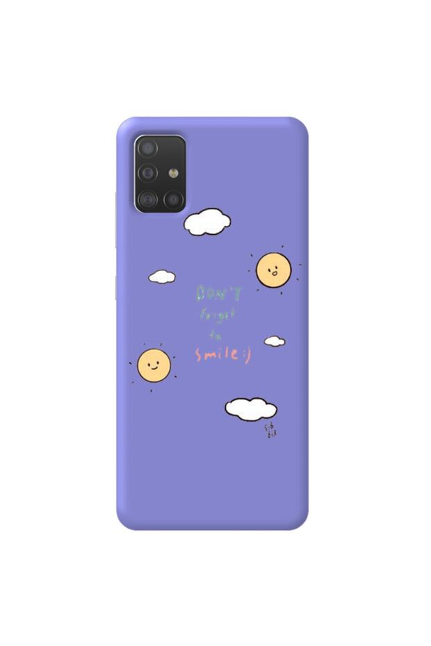 Samsung A51 Lilac Color Don'T Forget to Velvet Patterned Silicone Phone Case