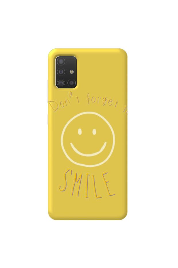 Samsung A51 Yellow Color Smile Velvet Patterned Silicone Phone Case