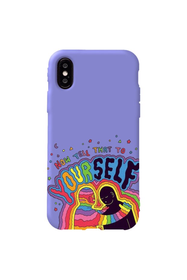 iPhone XS Lilac Color Yourself Velvet Patterned Silicone Phone Case
