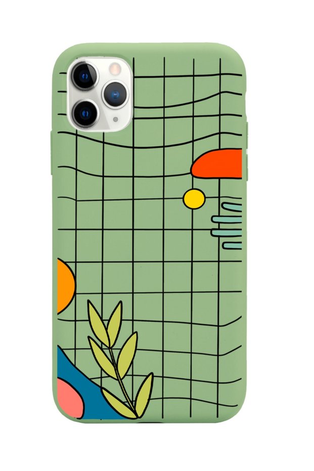iPhone 11 Pro Max Compatible Line Design Green Launch Phone Case